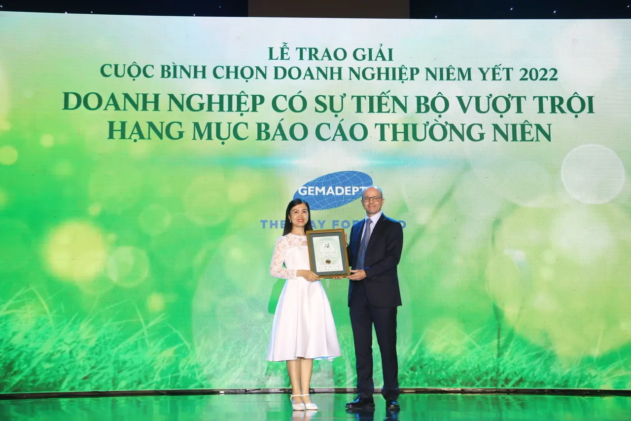 Gemadept đạt giải Doanh nghiệp có sự tiến bộ vượt trội